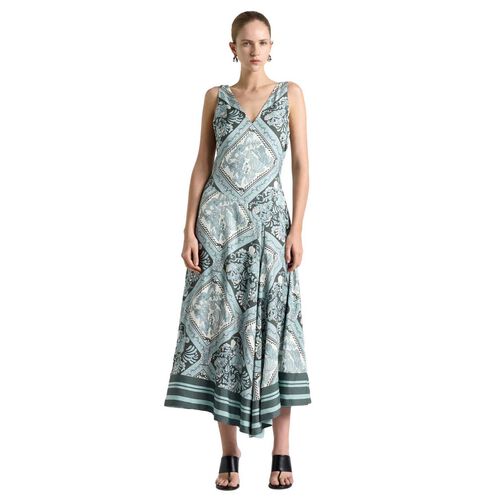 Cue Ornate Tile V-Neck Midi Dress